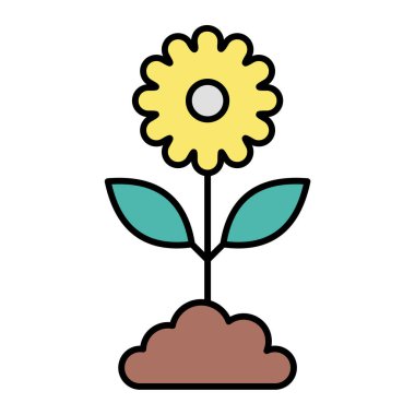 çiçek simgesi vektör illüstrasyonu