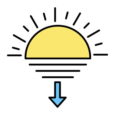 Güneş. Web simgesi basit illüstrasyon