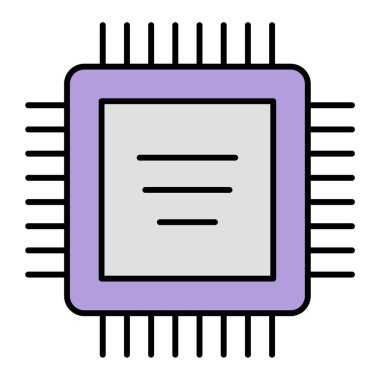 İşlemci. Web simgesi basit illüstrasyon