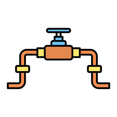 Musluk ikonu. Web için boru vektör simgelerinin özet çizimi