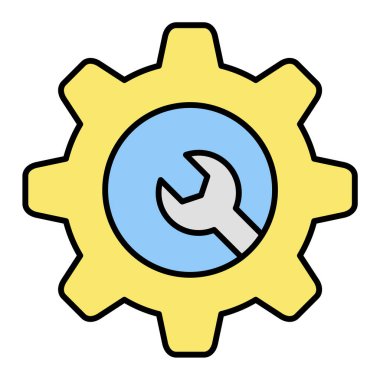 Ayarlar vektör simgesi. Düz çizim. 10 tasarım.