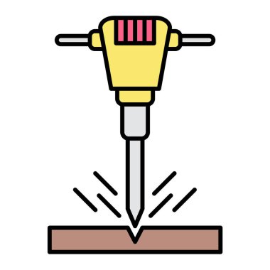 matkap simgesi. Beyaz arkaplanda izole edilmiş web tasarımı için ana hatlı tornavida vektör resimleme sembolü