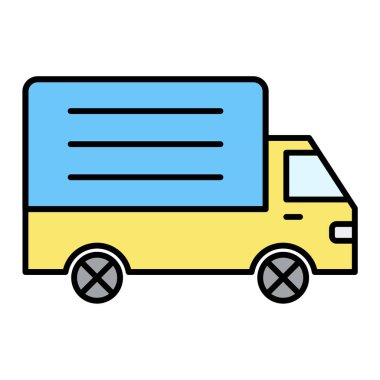 dağıtım kamyonu ikonu vektör çizimi