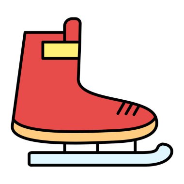 Buz pateni ikonu. Web için snowboard bot vektör simgelerinin özet çizimi