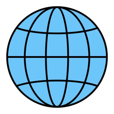 Dünya ikonu. Beyaz arkaplanda izole edilmiş web tasarımı için dünya gezegen vektör simgelerinin basit çizimi