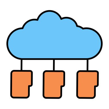 Bulut hesaplama teknolojisi vektör çizimi
