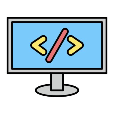 bilgisayar ekranı simgesi, vektör illüstrasyonu