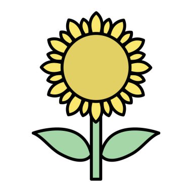 Yapraklı çiçek vektör illüstrasyon tasarımı