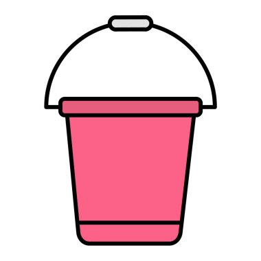 Kova ikonu. Web tasarımı için su kabı vektör simgelerinin basit çizimi