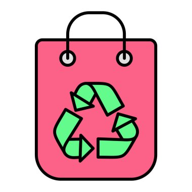 Alışveriş torbaları vektör illüstrasyon tasarımlı geri dönüşüm çantası