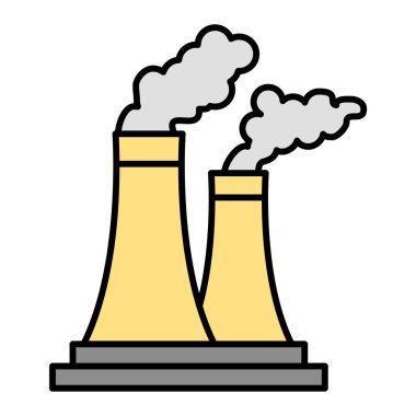 Fabrika binası ikon vektör illüstrasyonu