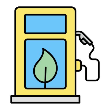 Benzin istasyonu ikonu. Web için benzin pompası vektör simgelerinin özet çizimi