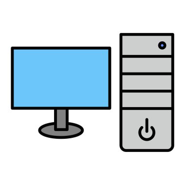 Bilgisayar donanımı. Basit illüstrasyon