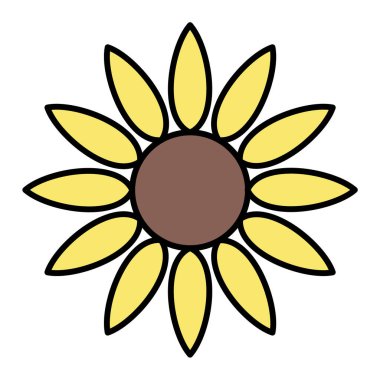 ayçiçeği ikonu. Web için çiçek vektör simgelerinin basit çizimi