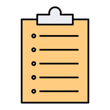 Liste simgesi ve vektör illüstrasyonlu pano