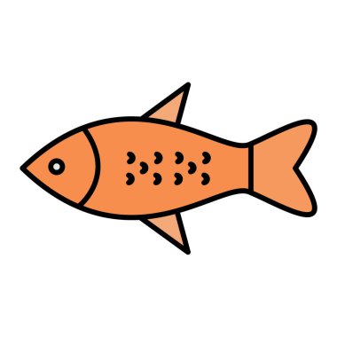 balık simgesi vektör illüstrasyonu