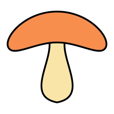 Mantar ikonu. Şampiyon mantarları çizgi filmi ağ için vektör illüstrasyonuName