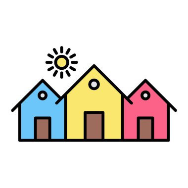 ev vektör illüstrasyon tasarımı