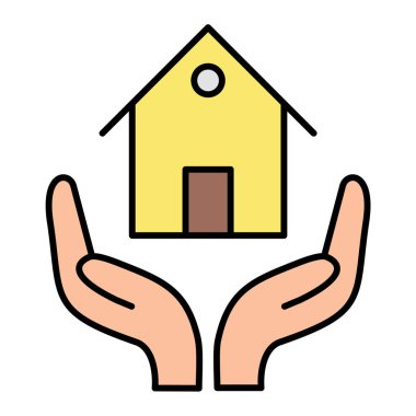 ev sigortası ikonu vektör illüstrasyonu