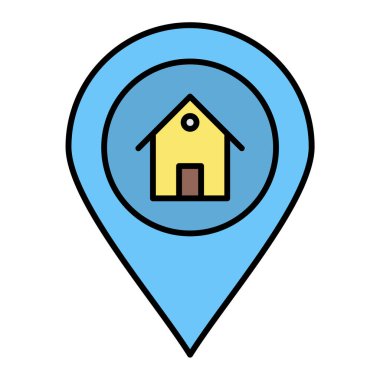 konum simgesi vektörü web ve mobil uygulama tasarımınız için beyaz arkaplanda izole edildi, ev logosu kavramı