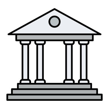 Banka binası ikonu. Vektör illüstrasyonu