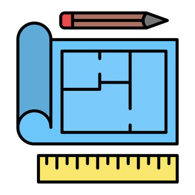 vektör çizim kalemi ve cetvel 