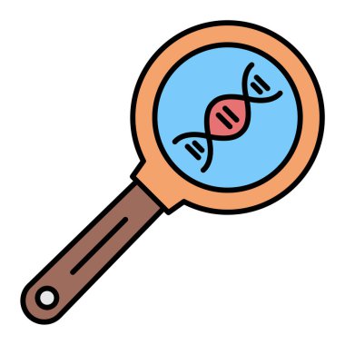 DNA aracı simgesi. beyaz arkaplanda izole edilmiş web tasarımı için vektör simgeleri yazan bilim adamlarının karikatürü