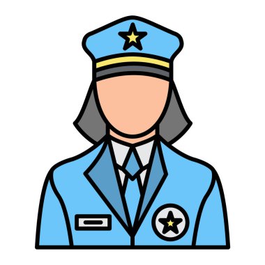 Polis memuru ikon vektör çizimi tasarımı