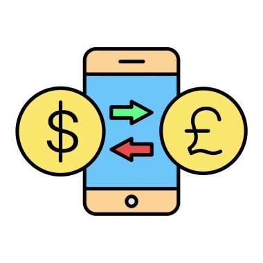 dolar ve para vektör illüstrasyon tasarımlı akıllı telefon