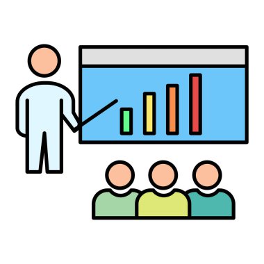 sunum simgesi vektör illüstrasyonu