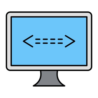 Bilgisayar monitörü simgesi. vektör illüstrasyonu