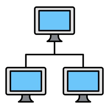 bilgisayar ağ simgesi vektör illüstrasyonu