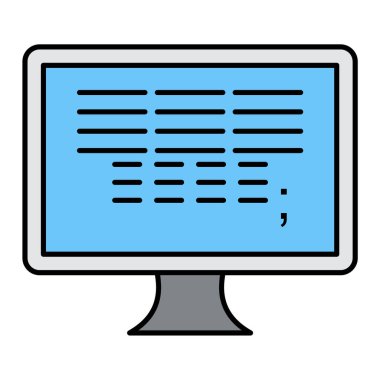 Bilgisayar monitörü simgesi. vektör illüstrasyonu