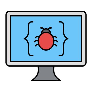 Virüs koruma sistemi ikon vektör illüstrasyon tasarımı