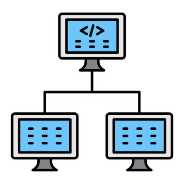 Satır biçimi ikon vektör illüstrasyon tasarımı ile bilgisayar monitörü