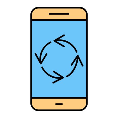 akıllı telefon ve ok vektör çizimi tasarımı