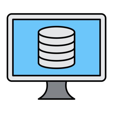 veritabanı. Web simgesi basit illüstrasyon