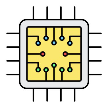 İşlemci. Web simgesi basit illüstrasyon