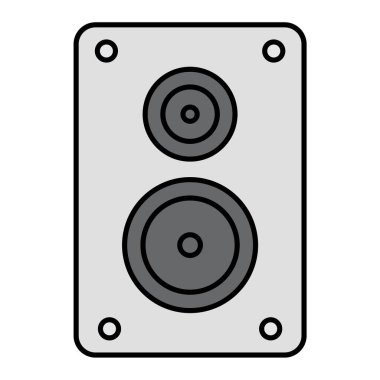 Beyaz arkaplanda izole edilmiş hoparlör vektör düz simgesi