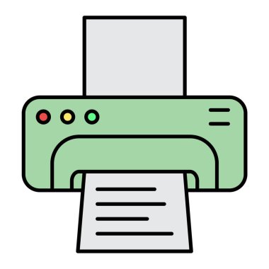 Ofis yazıcı vektör simgesine sahip kağıt