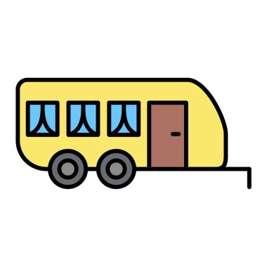 bus simgesi vektörü. İnce çizgi işareti. izole edilmiş sınır sembolü çizimi