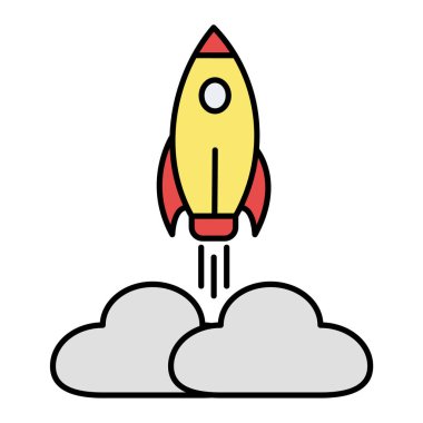 Roket fırlatma vektör illüstrasyon tasarımını başlat