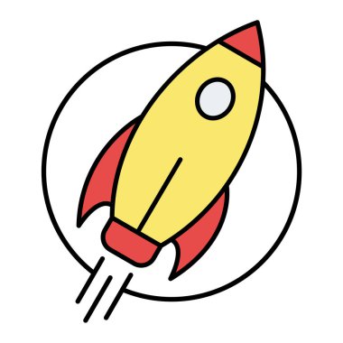 roket ikonu vektör illüstrasyonu