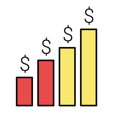 finansal büyüme grafik vektörü çizimi