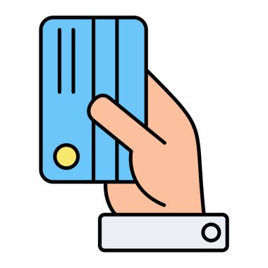 Kredi kartı ve cüzdan vektör illüstrasyon tasarımı ile el