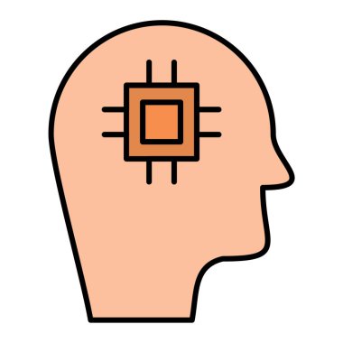 Beyin. Web simgesi basit illüstrasyon