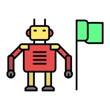 robot ikon vektör illüstrasyonu