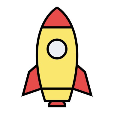 roket ikonu vektör illüstrasyonu