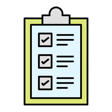 Kontrol listesi simgesi. Web için basit pano vektör simgeleri çizimi