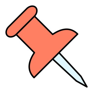 İğne simgesi. Web için kağıt vektör simgelerinin basit çizimi